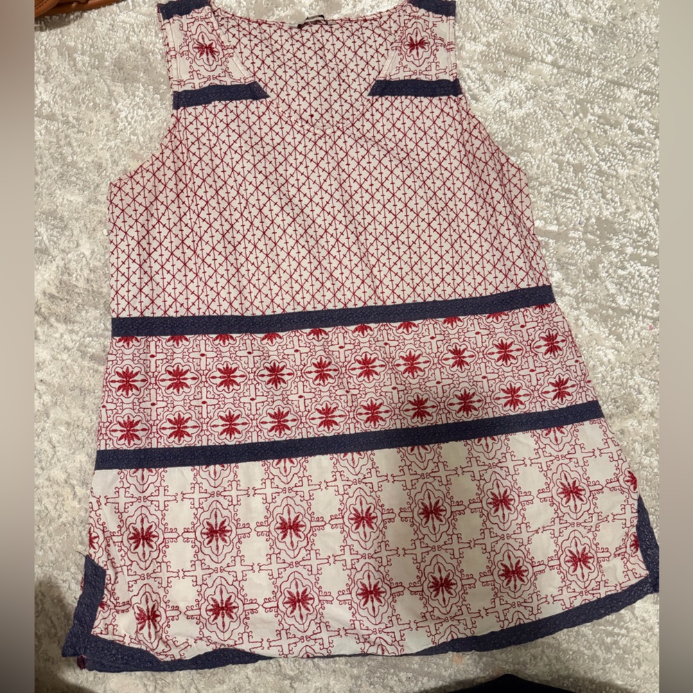 John Mark Red And Blue Patterned Top - image 1